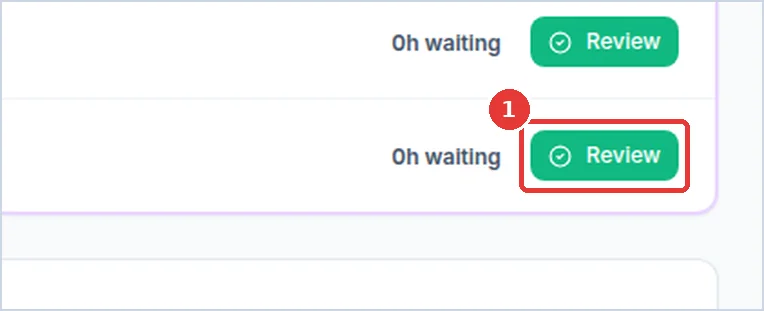 Close-up: the Review button