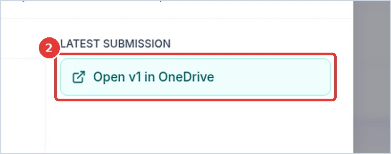 Close-up: the Open v1 in OneDrive link