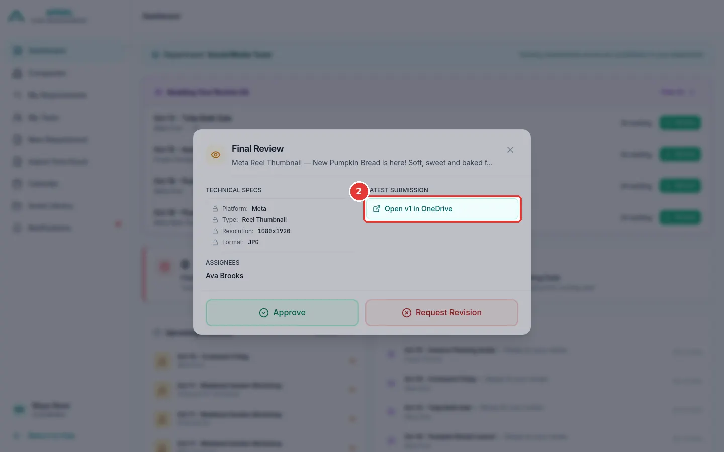 The full screen. The red box shows the link to the design.