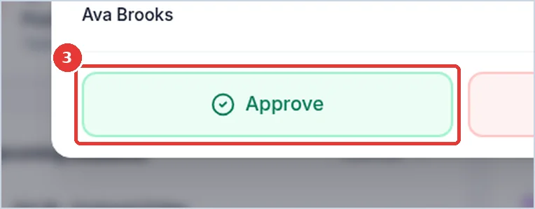 Close-up: the Approve button