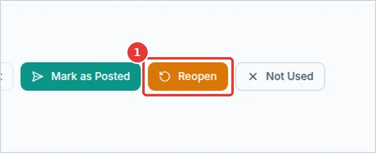 Close-up: the Reopen button