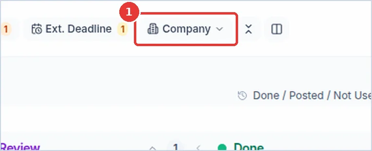 Close-up: the Company button