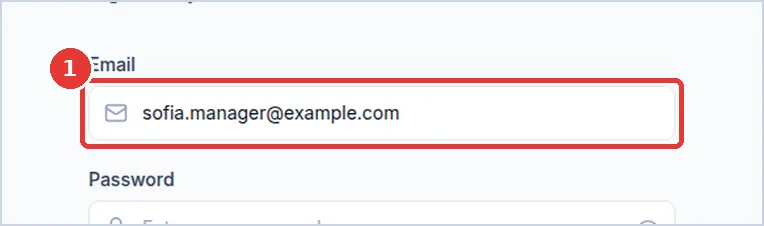 Close-up: the Email box