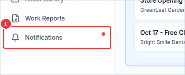 Close-up: the Notifications button
