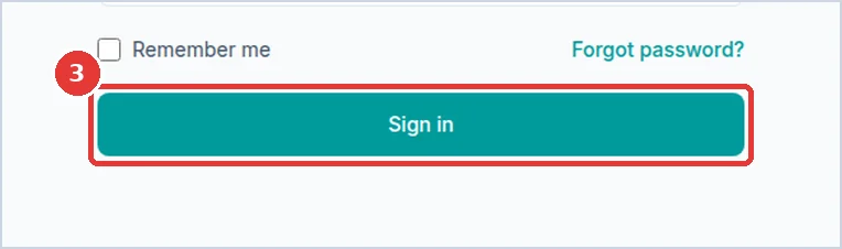 Close-up: the Sign in button